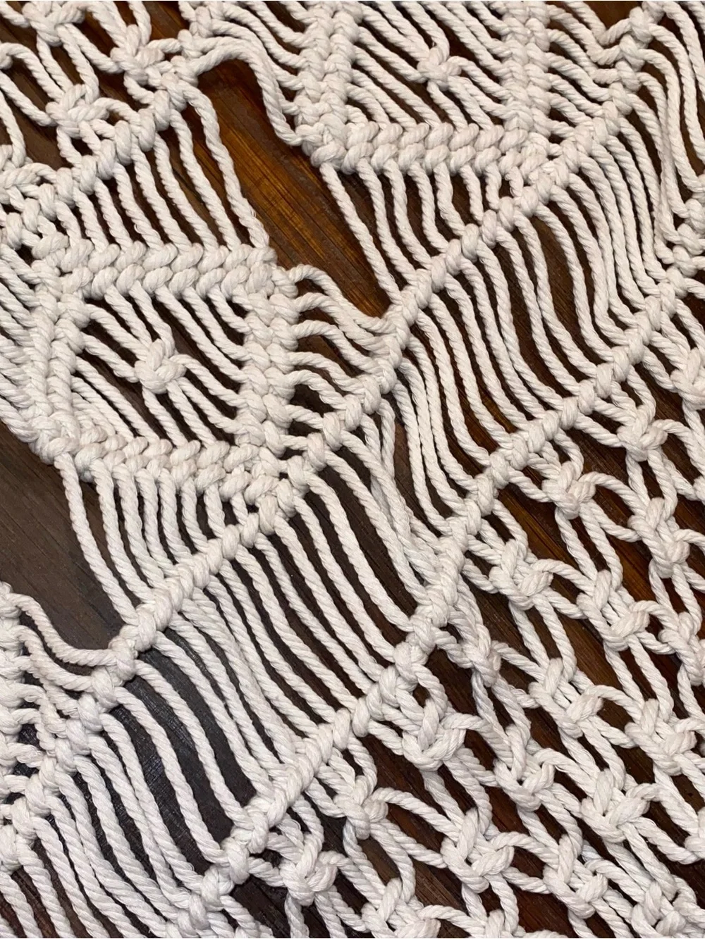 MACRAME Handcrafted Wall Hanging Art Woven with Natural Cotton Approx 51” x 49”
